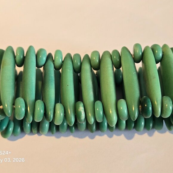 Vintage Rondelle Czech Glass Beaded Bracelet - Picture 5 of 5